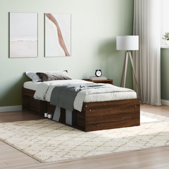 Lit chêne marron 75x190 cm petit simple