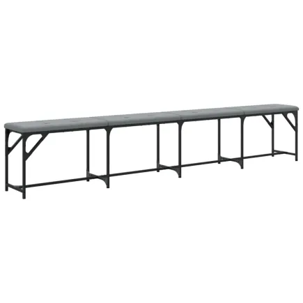 Banc à manger gris clair 248x32x45 cm acier et tissu 2