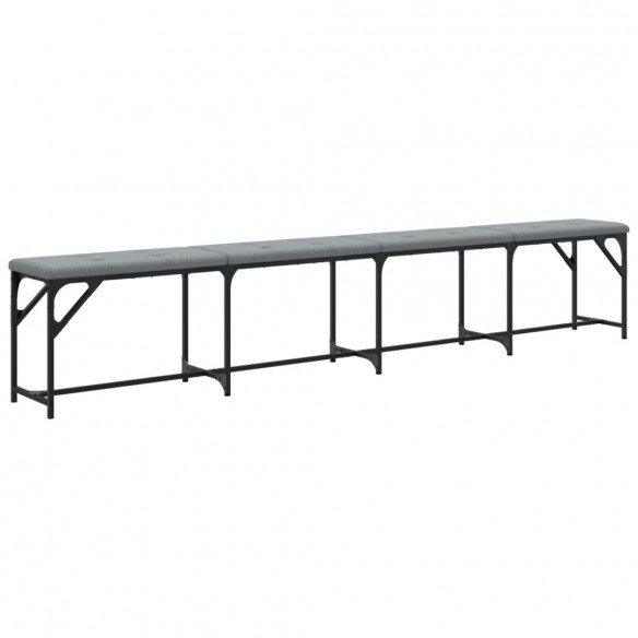 Banc à manger gris clair 248x32x45 cm acier et tissu Banc à manger gris clair 248x32x45 cm acier et tissu