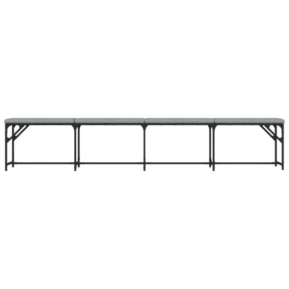 Banc à manger gris clair 248x32x45 cm acier et tissu Banc à manger gris clair 248x32x45 cm acier et tissu