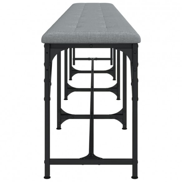 Banc à manger gris clair 248x32x45 cm acier et tissu Banc à manger gris clair 248x32x45 cm acier et tissu
