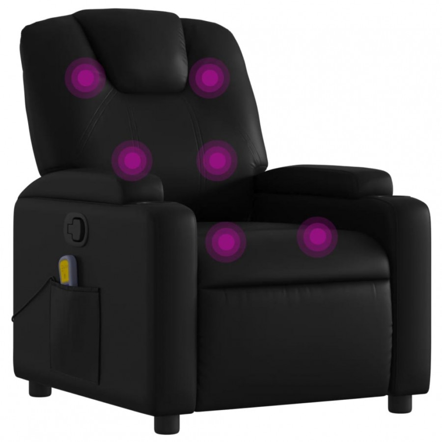 Fauteuil de massage inclinable Noir Similicuir
