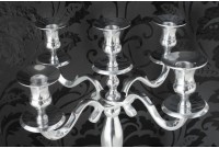 Chandelier style broque 5 branches en aluminium argenté