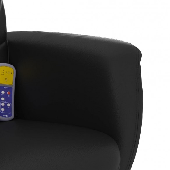 Fauteuil inclinable de massage avec repose-pied noir similicuir
