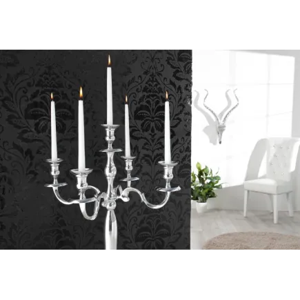 Chandelier 120 cm design 5 branches en aluminium argenté 2