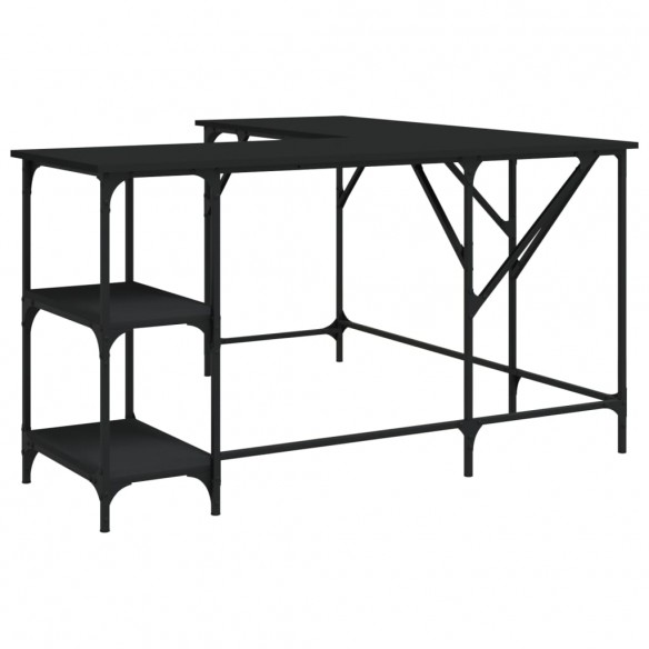 Bureau noir 139x139x75 cm bois d'ingénierie Bureau noir 139x139x75 cm bois d'ingénierie