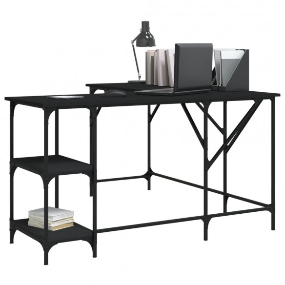 Bureau noir 139x139x75 cm bois d'ingénierie Bureau noir 139x139x75 cm bois d'ingénierie