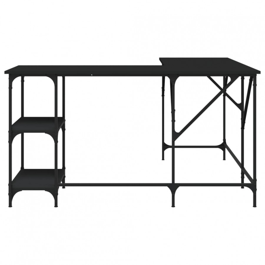 Bureau noir 139x139x75 cm bois d'ingénierie