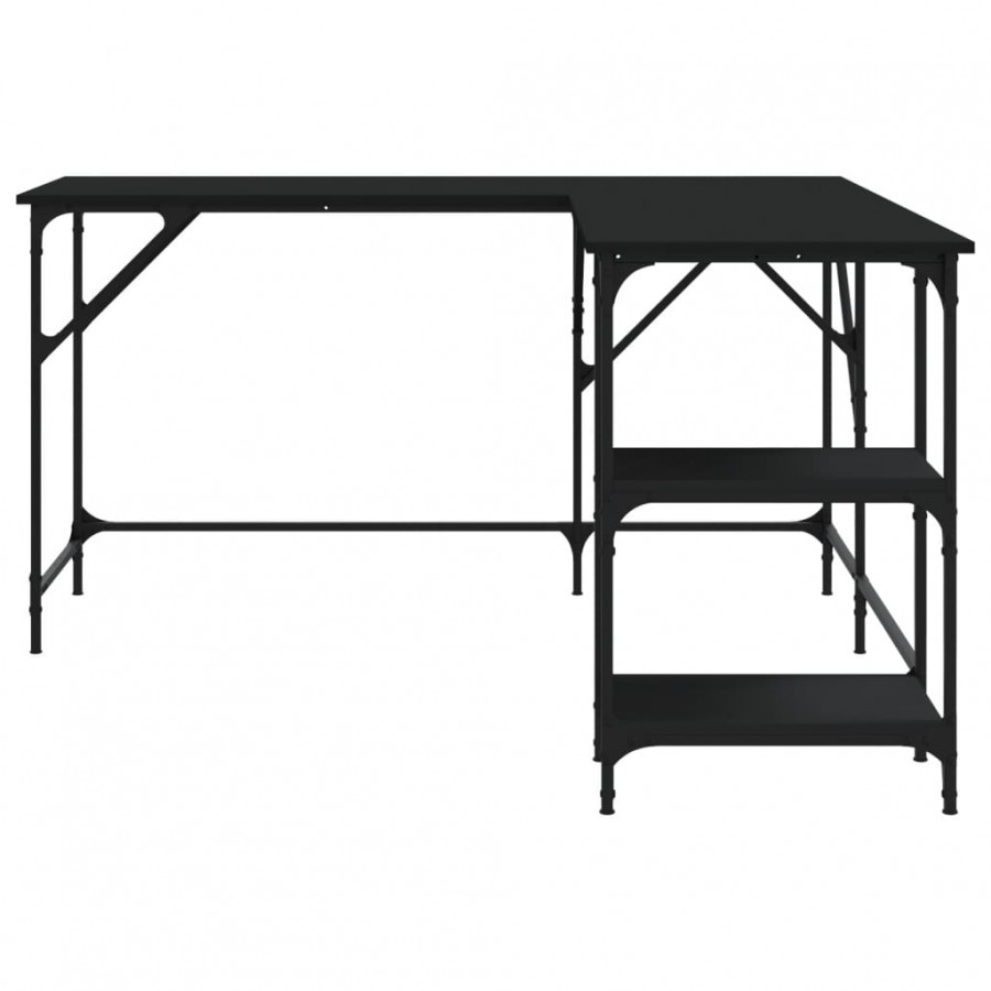 Bureau noir 139x139x75 cm bois d'ingénierie
