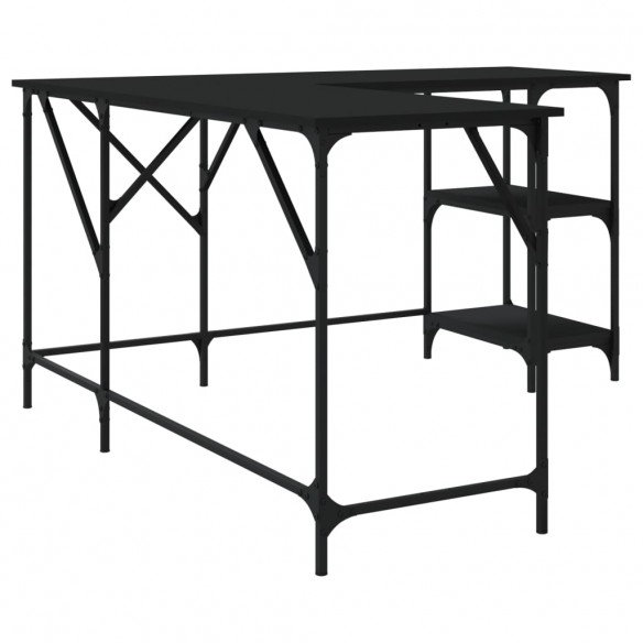 Bureau noir 139x139x75 cm bois d'ingénierie Bureau noir 139x139x75 cm bois d'ingénierie
