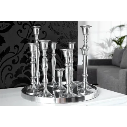 Chandelier design en aluminium argenté à 9 branches 2