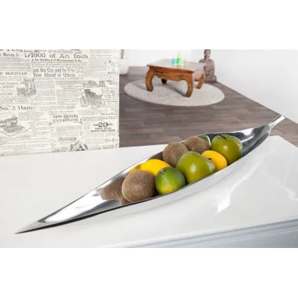 Bol de fruits décoratif en aluminium argenté