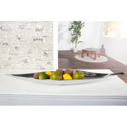 Bol de fruits décoratif en aluminium argenté 2