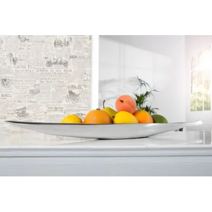 Bol de fruits design en aluminium coloris argent