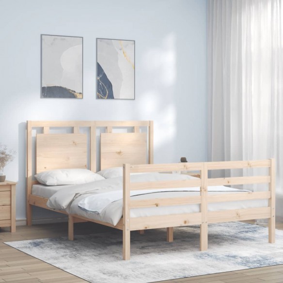 Lit avec tête de lit 140x190 cm bois massif