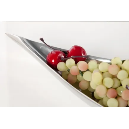 Bol de fruits décoratif 40 cm en aluminium argenté 2
