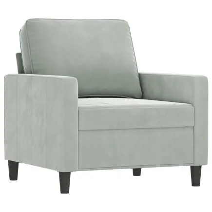 Fauteuil Gris clair 60 cm Velours 2