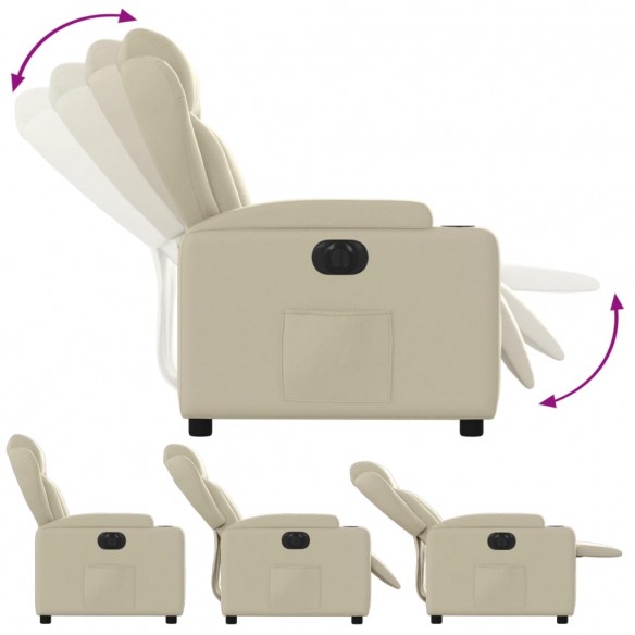 Fauteuil inclinable électrique Crème Similicuir
