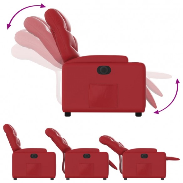 Fauteuil inclinable électrique Rouge Similicuir