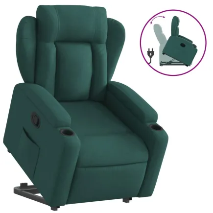 Fauteuil inclinable vert foncé tissu 2