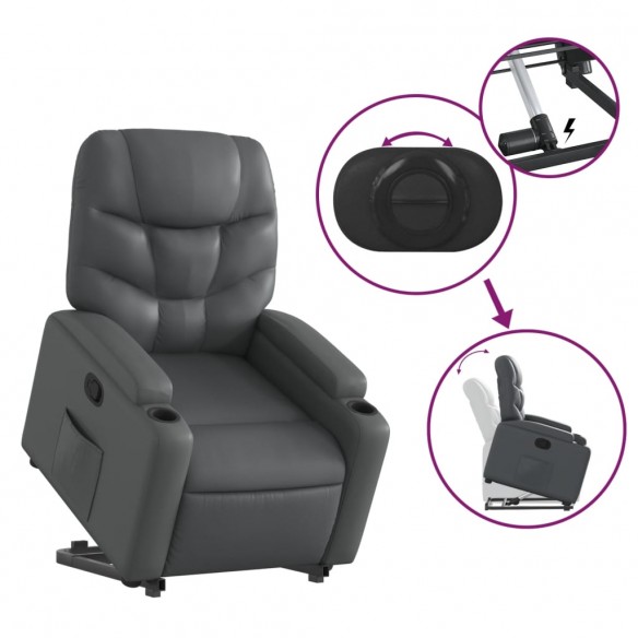 Fauteuil inclinable Gris Similicuir Fauteuil inclinable Gris Similicuir