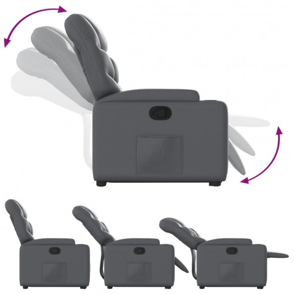 Fauteuil inclinable Gris Similicuir Fauteuil inclinable Gris Similicuir