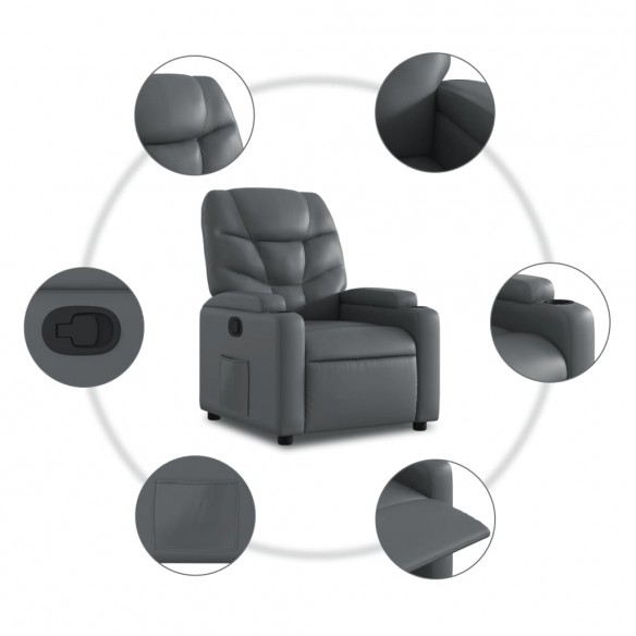 Fauteuil inclinable Gris Similicuir Fauteuil inclinable Gris Similicuir