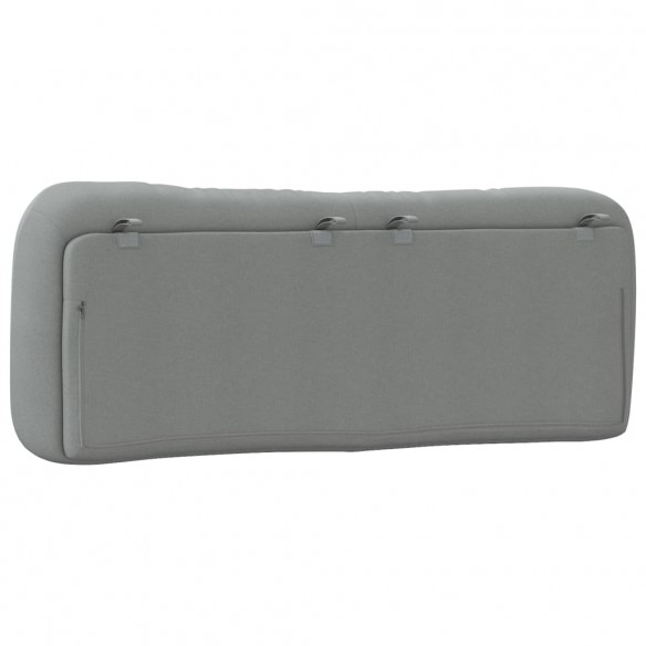Coussin de tête de lit gris clair 140 cm tissu