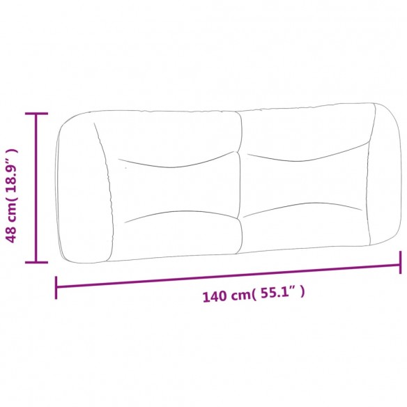 Coussin de tête de lit gris clair 140 cm tissu