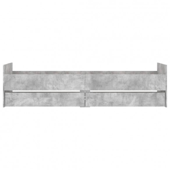 Lit avec tiroirs gris béton 100x200 cm