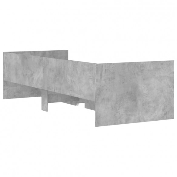Lit avec tiroirs gris béton 90x200 cm