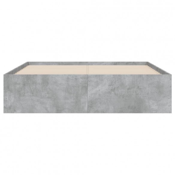 Lit et tiroirs gris béton 120x200 cm bois d'ingénierie