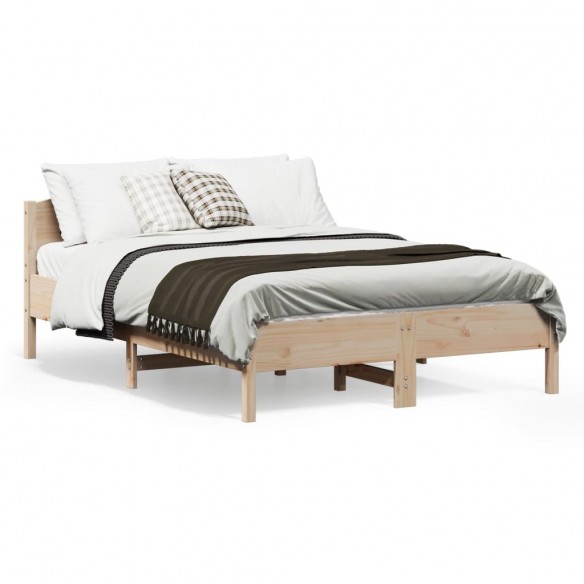 Lit avec tête de lit 140x190 cm bois de pin massif