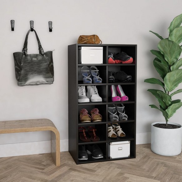 Étagère à chaussures Noir 54x34x100,5 cm 