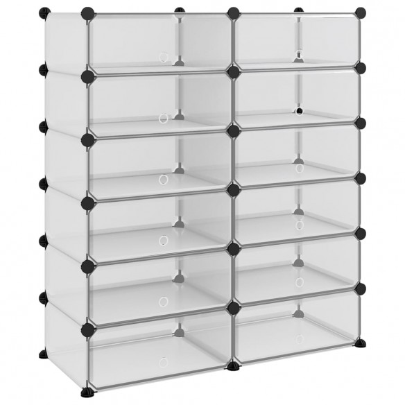 Étagère à chaussures Transparent 94,5x36,5x106 cm PP Étagère à chaussures Transparent 94,5x36,5x106 cm PP