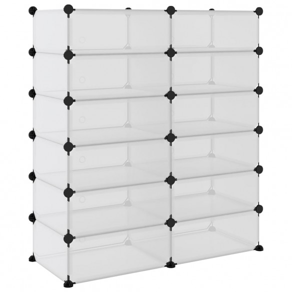 Étagère à chaussures Transparent 94,5x36,5x106 cm PP Étagère à chaussures Transparent 94,5x36,5x106 cm PP