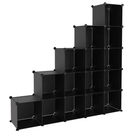 Cubes de rangement 15 pcs Noir PP 2