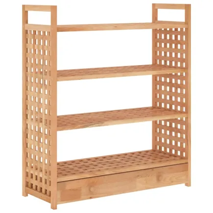 Meuble à chaussures avec tiroir 70x27x81cm Bois massif de noyer 2