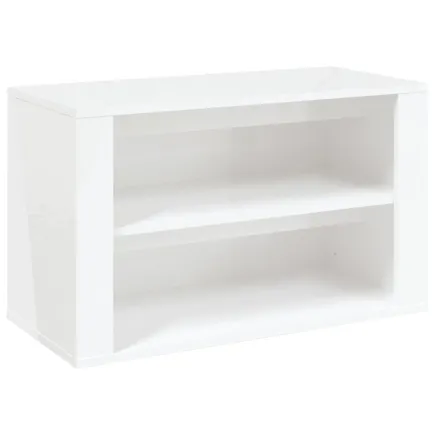 Étagère à chaussures Blanc brillant 75x35x45 cm Bois ingénierie 2