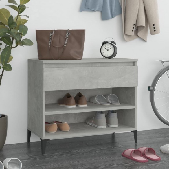 Armoire à chaussures Gris béton 70x36x60 cm 