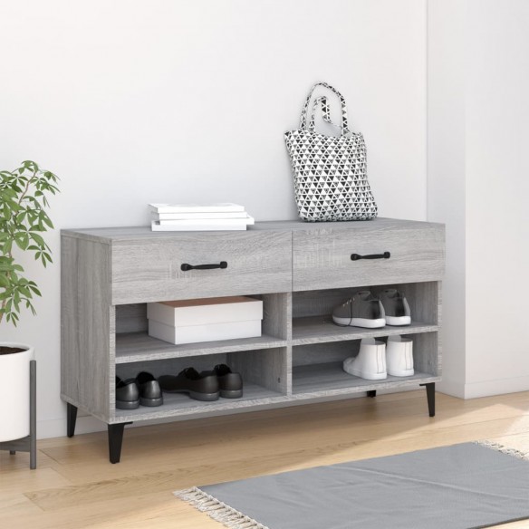 Meuble à chaussures Sonoma gris 102x35x55 cm 
