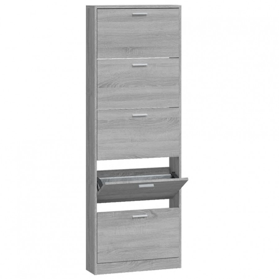 Armoire à chaussures Sonoma gris 59x17x169 cm 