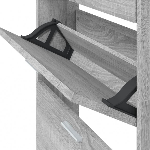 Armoire à chaussures Sonoma gris 59x17x169 cm 