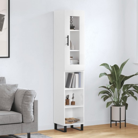 Buffet haut Blanc brillant 34,5x34x180 cm 