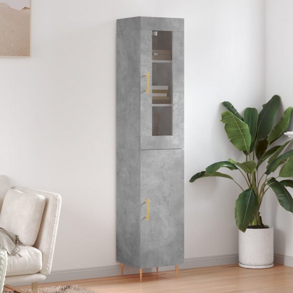 Buffet haut Gris béton 34,5x34x180 cm 