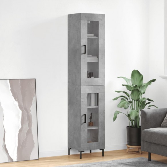 Buffet haut Gris béton 34,5x34x180 cm 