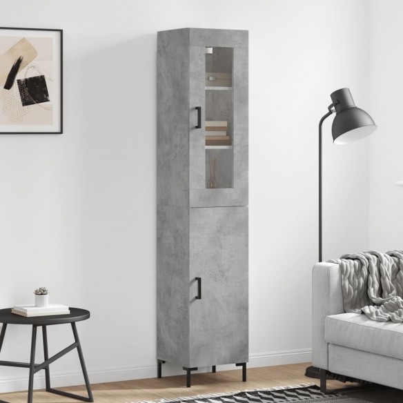 Buffet haut Gris béton 34,5x34x180 cm 