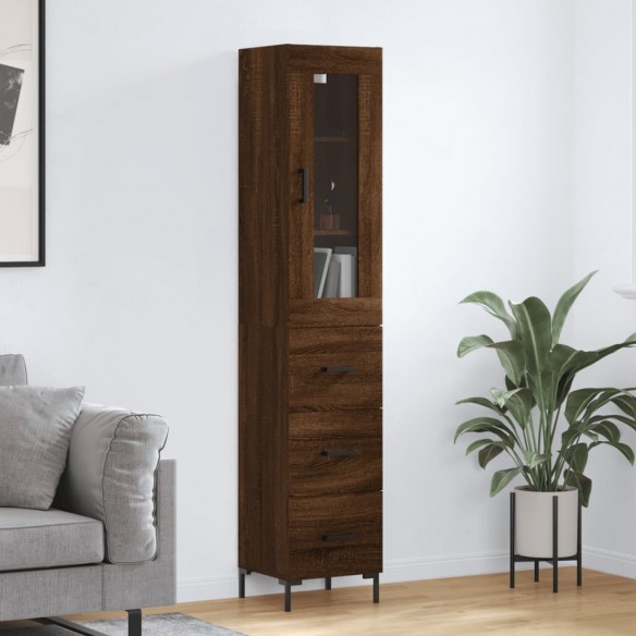 Buffet haut Chêne marron 34,5x34x180 cm 