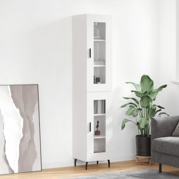 Buffet haut Blanc brillant 34,5x34x180 cm 