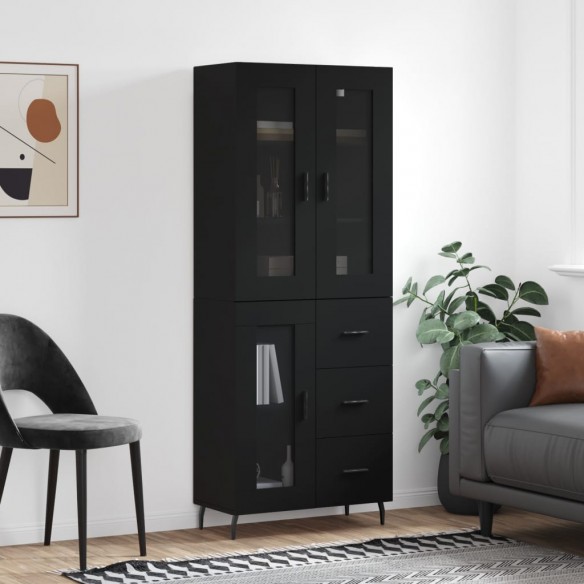Buffet haut Noir 69,5x34x180 cm 